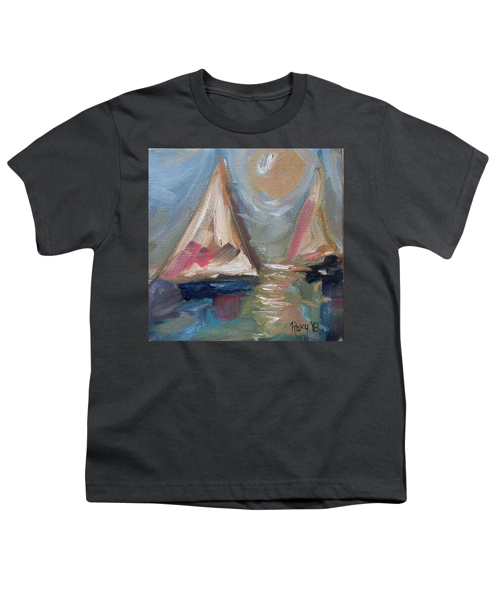 Sailboat Painting Youth T-Shirt featuring the painting Summer Sailing by Roxy Rich
