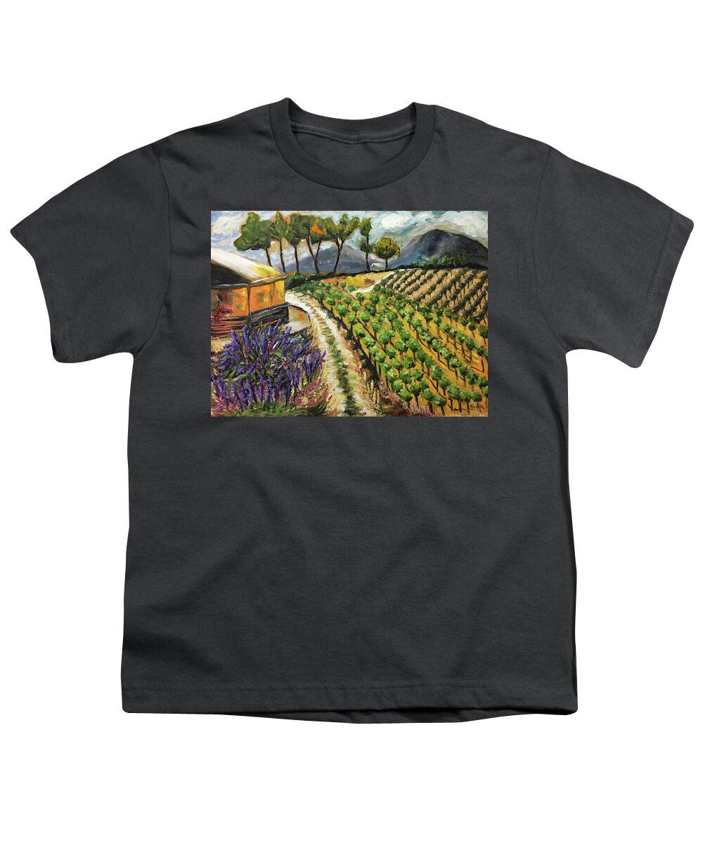 Temecula Youth T-Shirt featuring the painting Summer Vines by Roxy Rich