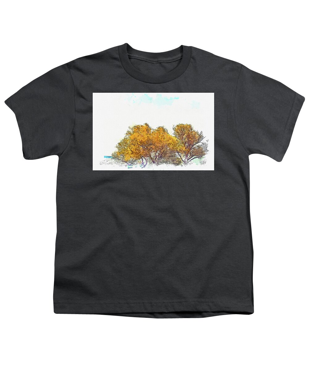 Tree Youth T-Shirt featuring the painting Sunken trees, ca 2021 by Ahmet Asar, Asar Studios by Celestial Images