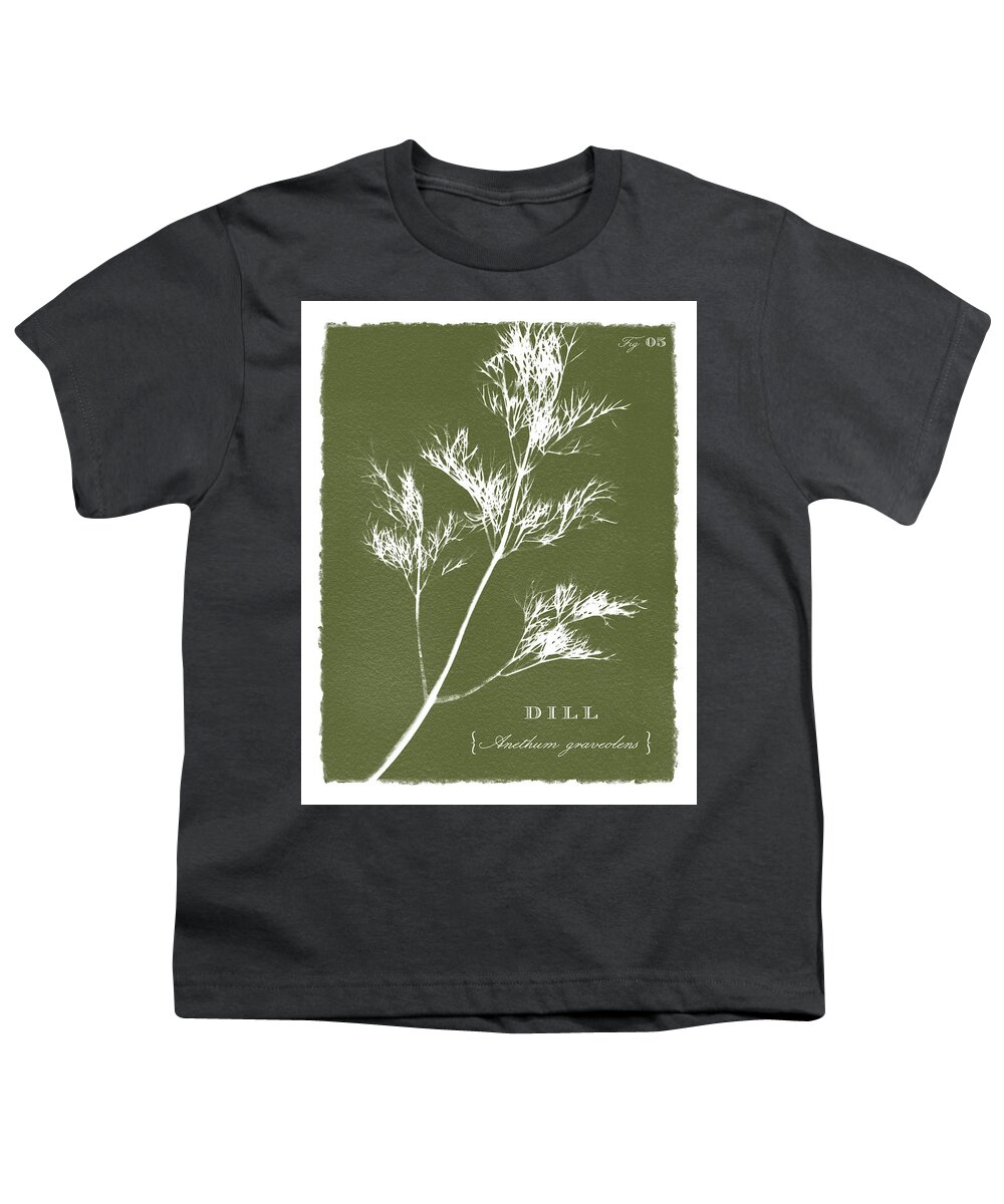 Olive Youth T-Shirt featuring the painting Sunprinted Herbs in Green - Dill - Art by Jen Montgomery by Jen Montgomery