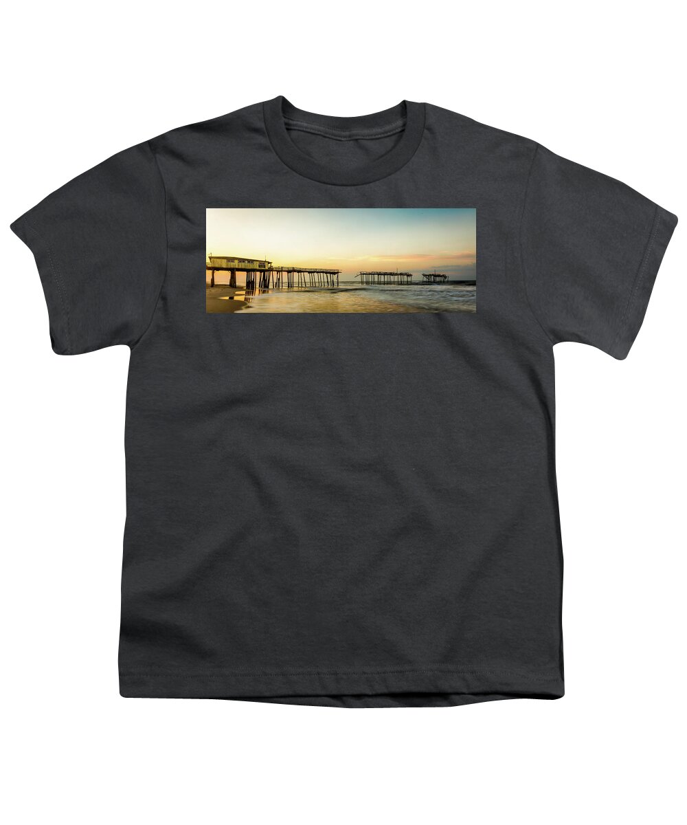 Obx Youth T-Shirt featuring the photograph Sunrise at the Frisco Pier by Nick Noble