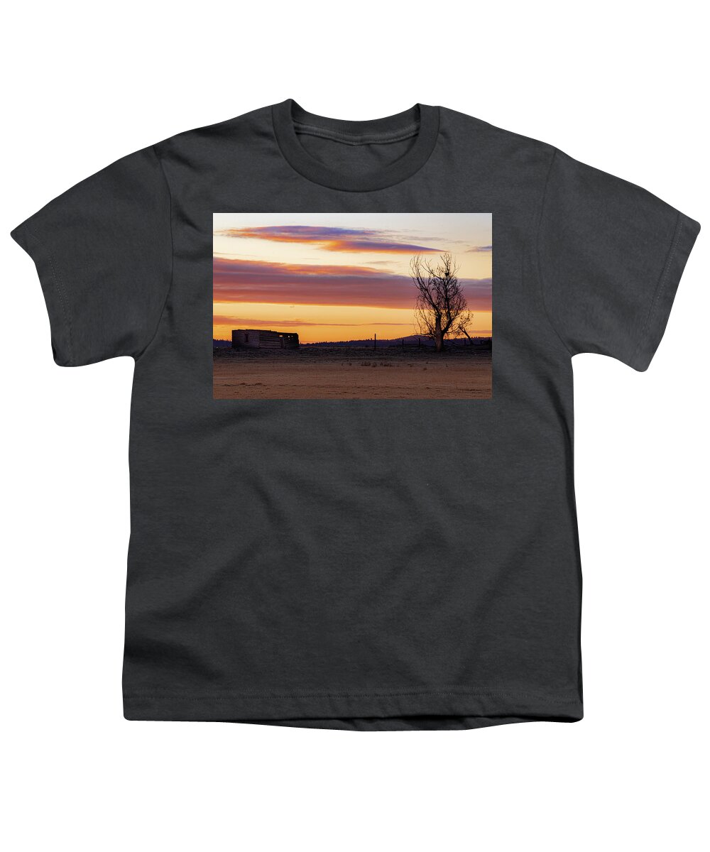 Cabin Youth T-Shirt featuring the photograph Sunrise at the Old Homestead by Mike Lee
