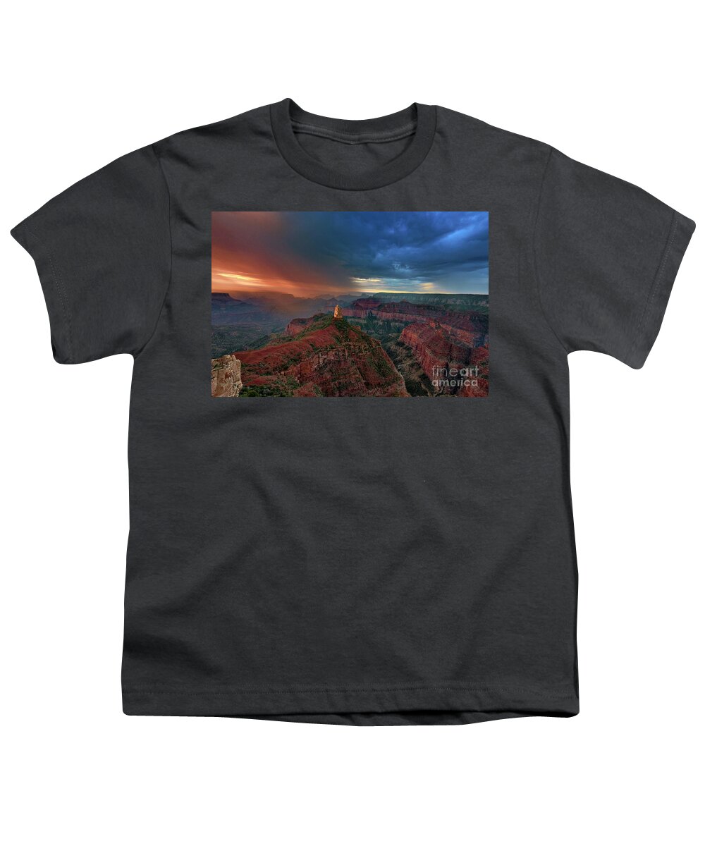 Dave Welling Youth T-Shirt featuring the photograph Sunrise North Rim Grand Canyon Arizona by Dave Welling
