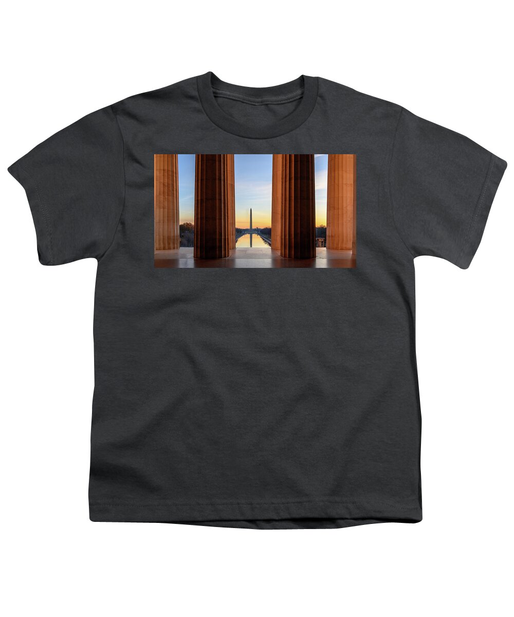 Washington Monument Youth T-Shirt featuring the photograph Sunrise on the National Mall by Robert Miller