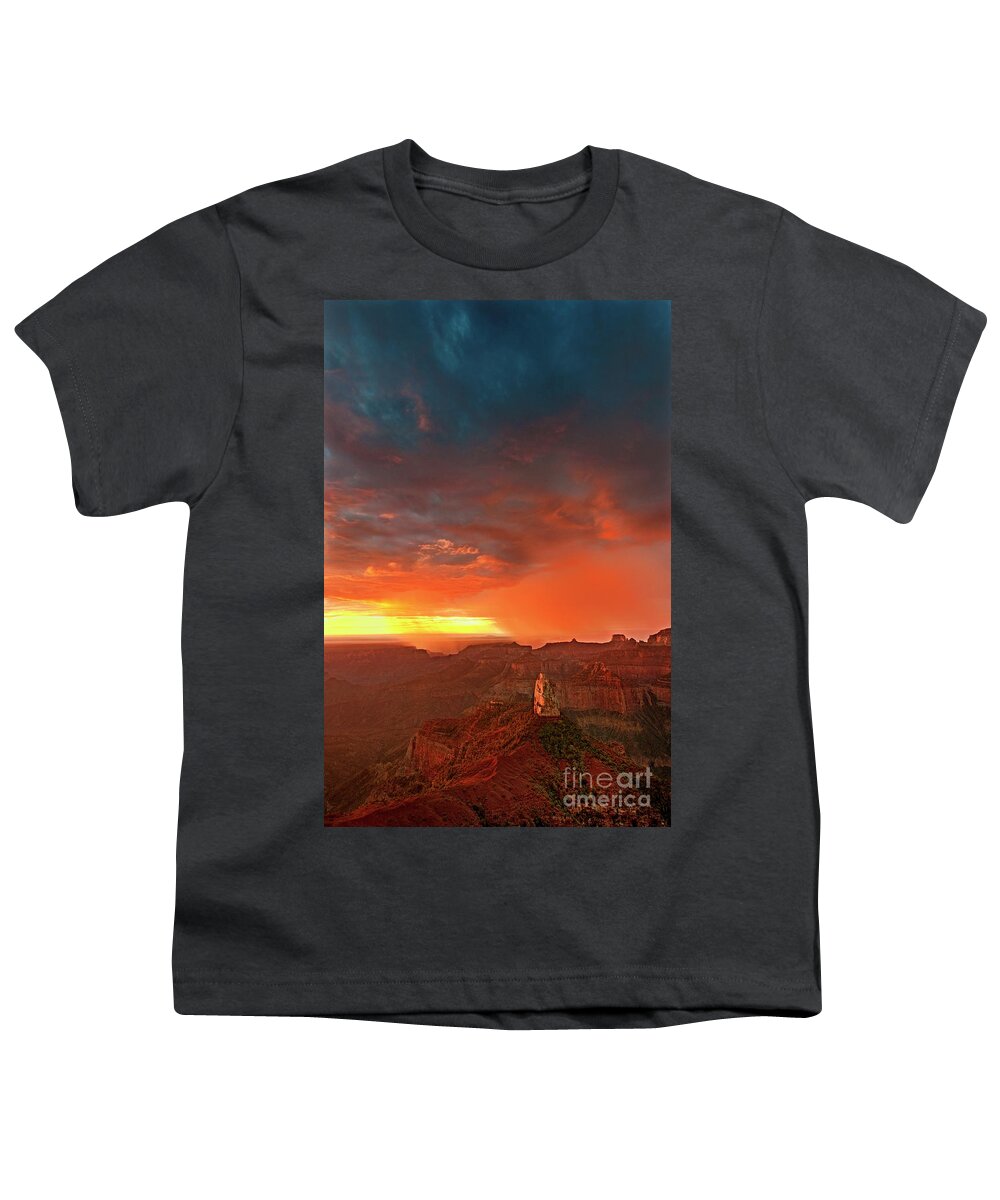 North America Youth T-Shirt featuring the photograph Sunrise Storm Point Imperial North Rim Grand Canyon NP Arizona by Dave Welling