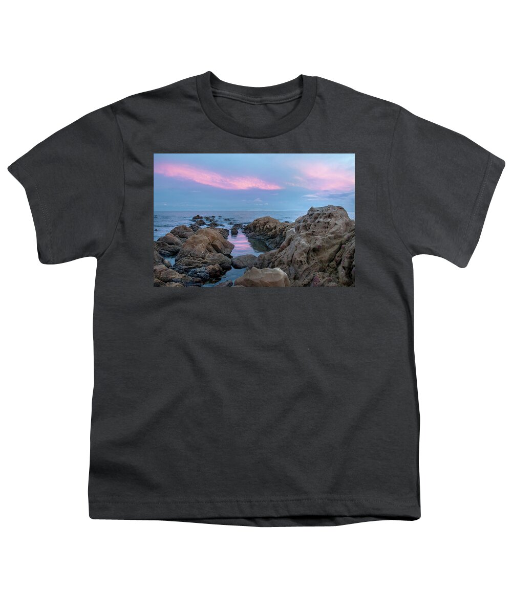 Portugal Youth T-Shirt featuring the photograph Sunset over the ocean by Naomi Maya