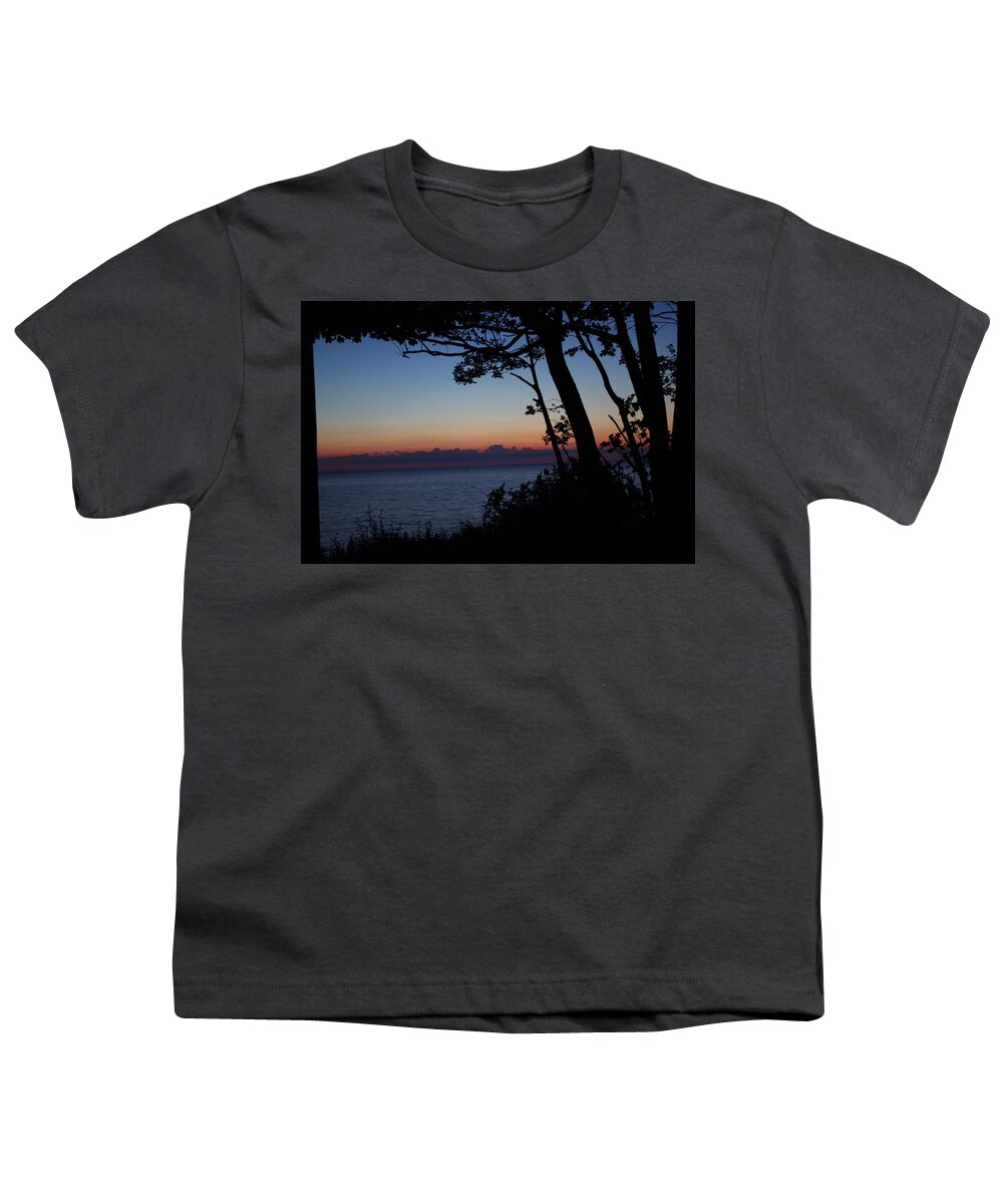 Lake Erie Youth T-Shirt featuring the photograph Sunset view by Yvonne M Smith
