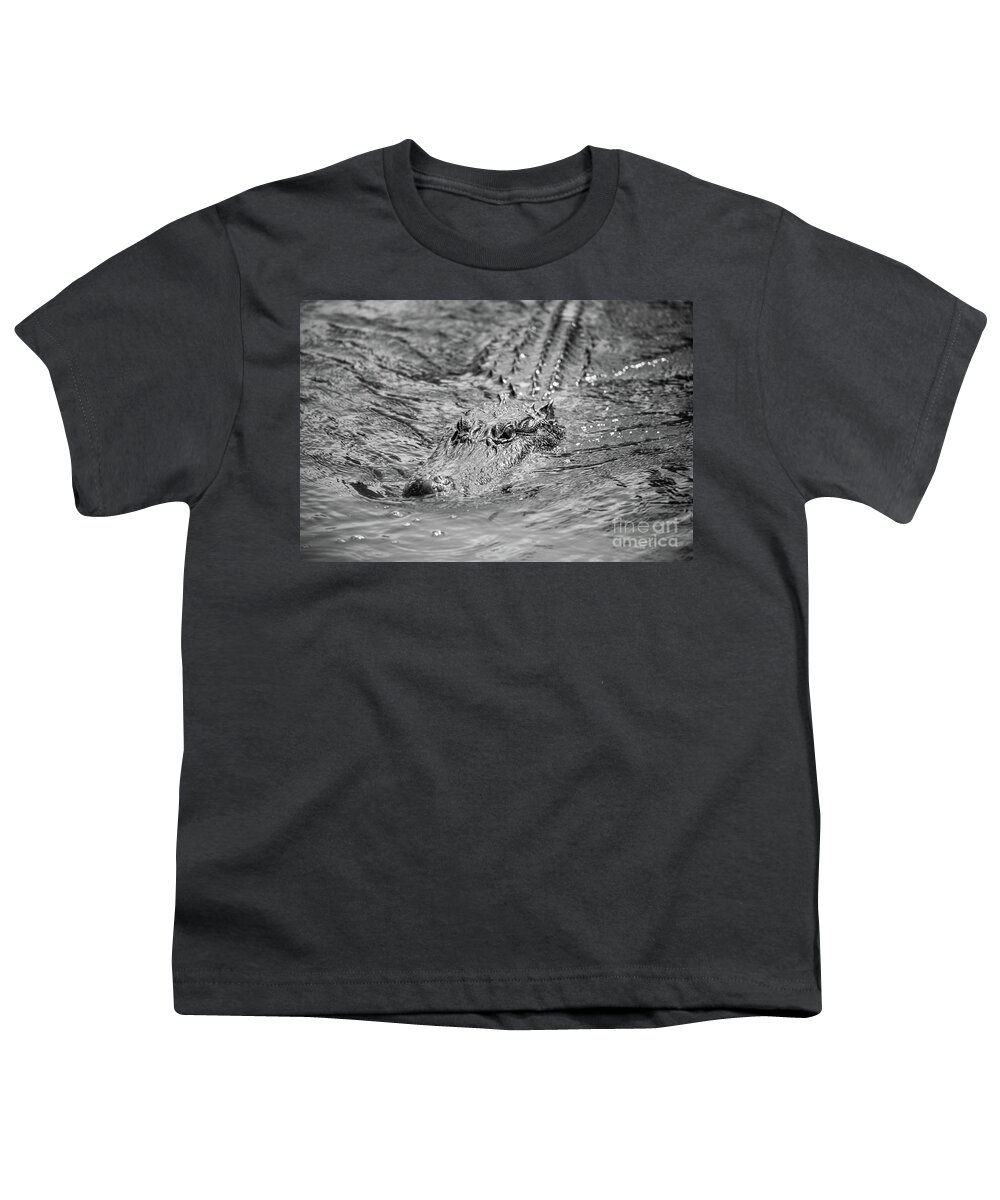 Alligator Youth T-Shirt featuring the photograph Swimming Alligator by Kimberly Blom-Roemer