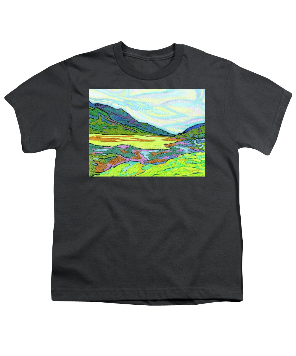 Switzerland Youth T-Shirt featuring the painting Swiss Mountain Lake by Rod Whyte