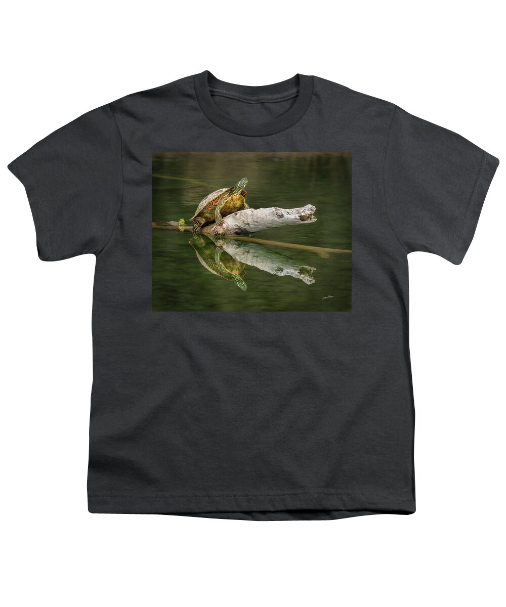 Texas River Cooter Youth T-Shirt featuring the photograph Texas River Cooter by Jurgen Lorenzen