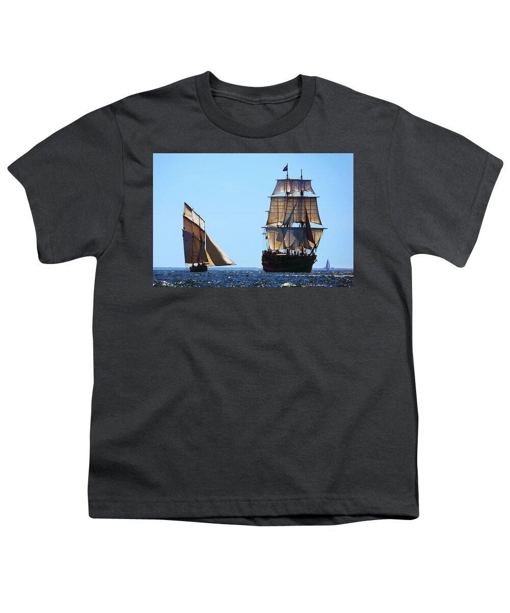 Cancalaise Youth T-Shirt featuring the photograph The Cancalaise and The Etoile du Roy by Frederic Bourrigaud