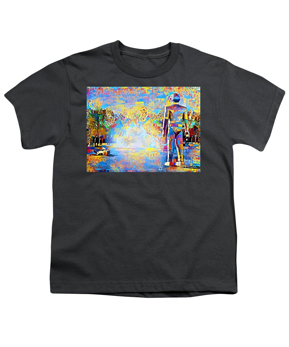 Wingsdomain Youth T-Shirt featuring the photograph The Day The Earth Stood Still in Contemporary Vibrant Happy Color Motif 20200502 by Wingsdomain Art and Photography