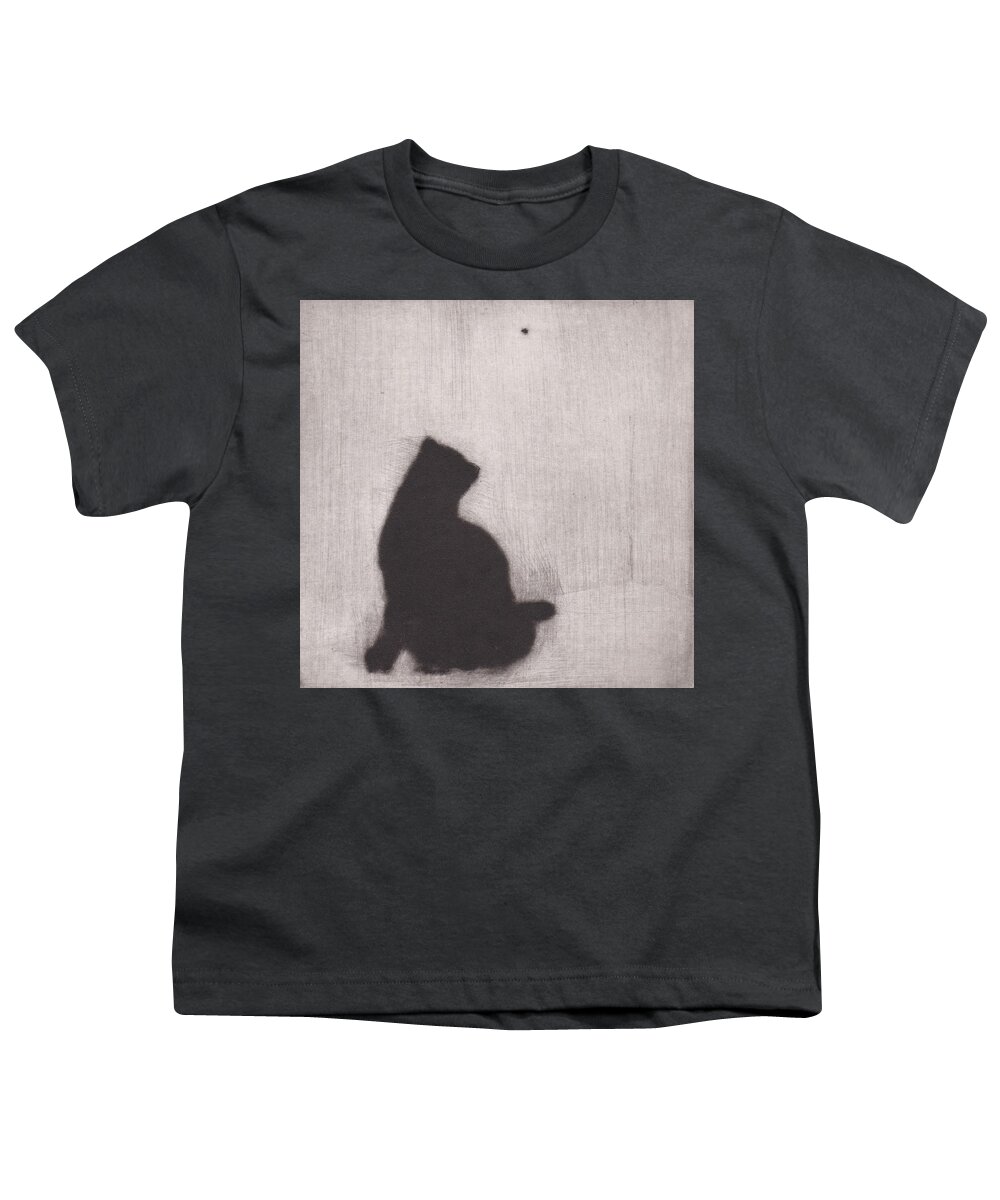 Cat Youth T-Shirt featuring the drawing The Entomologist - etching by David Ladmore