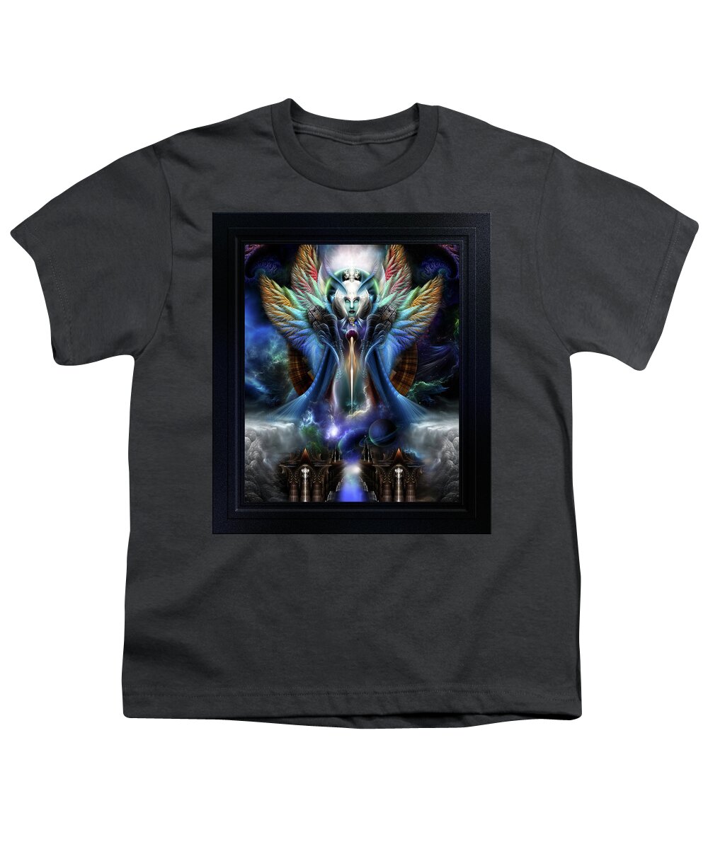 Fractal Youth T-Shirt featuring the digital art The Eternal Majesty Of Thera Fractal Art Fantasy Portrait Composition by Xzendor7 by Xzendor7