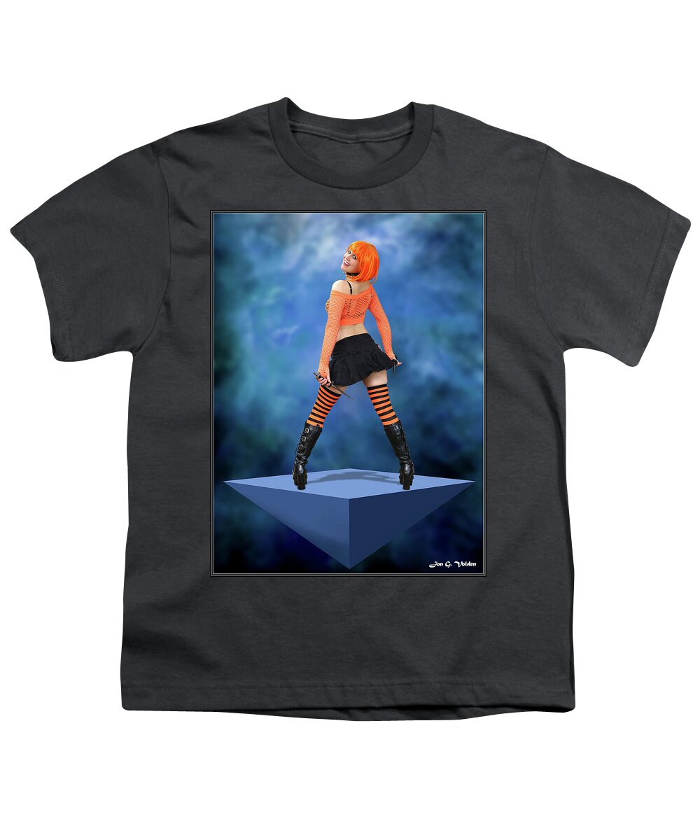 Girl Youth T-Shirt featuring the photograph The Girl With Orange Hair by Jon Volden