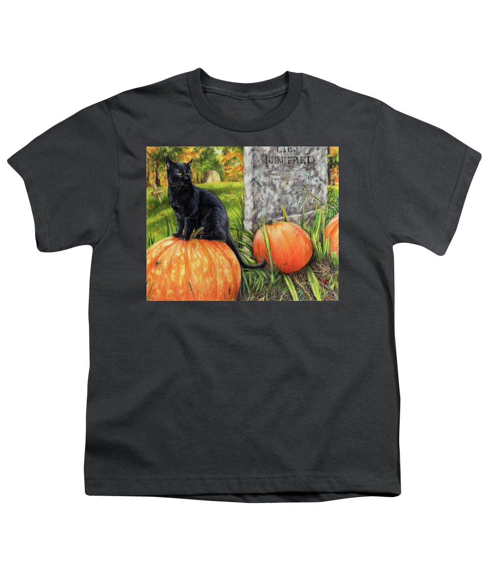 Halloween Youth T-Shirt featuring the drawing The Guardian by Shana Rowe Jackson