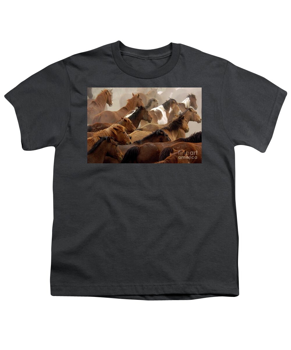 Horses Youth T-Shirt featuring the photograph The Herd by Carien Schippers