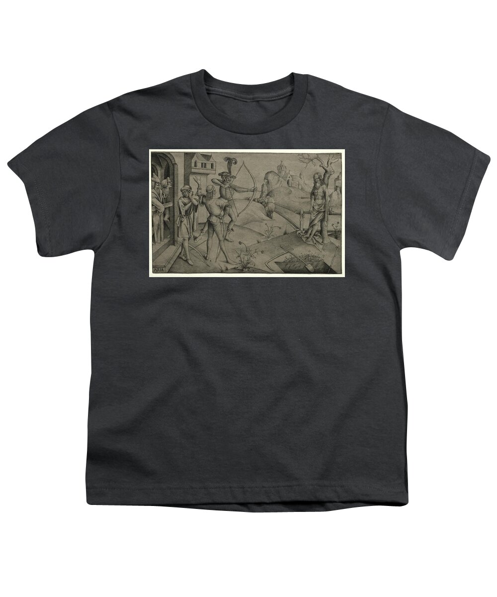 Tournament Youth T-Shirt featuring the painting The King s Sons Shooting at their Dead by MotionAge Designs