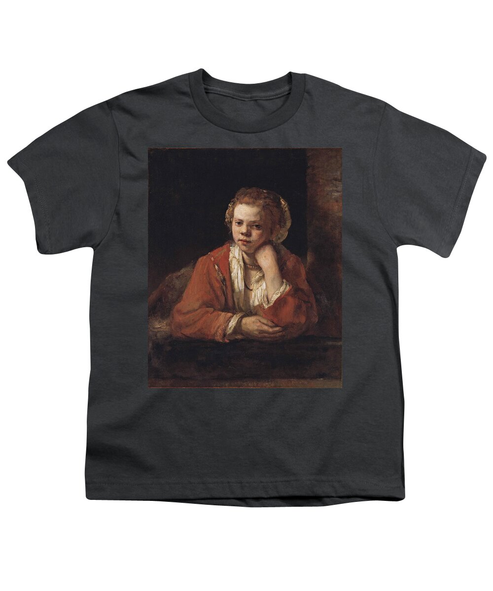 Rembrandt Youth T-Shirt featuring the painting The Kitchen Maid by Rembrandt