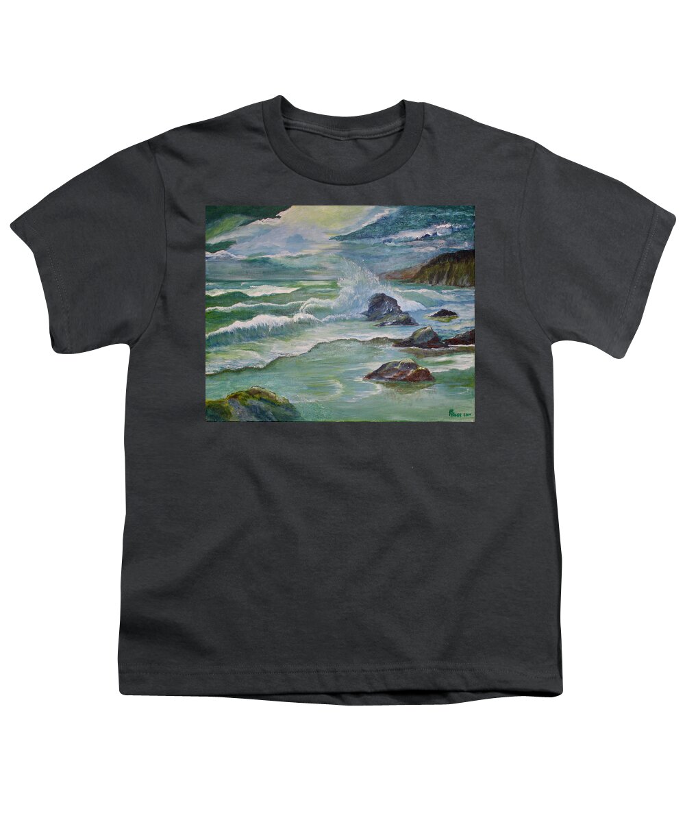 Ocean Youth T-Shirt featuring the painting The Living Sea by Peggy Rose