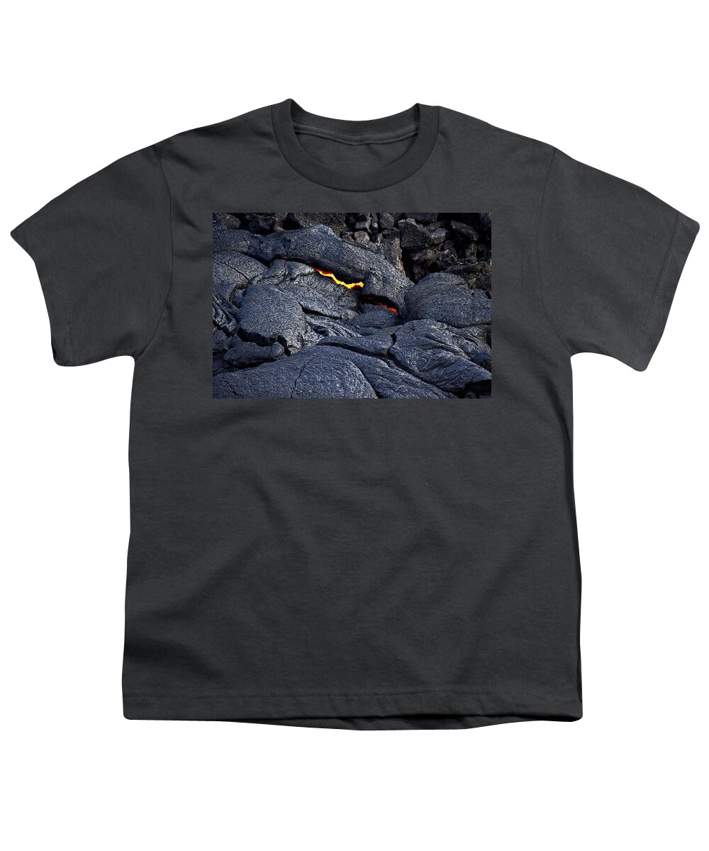 Volcano Youth T-Shirt featuring the photograph The lurking flame by Christopher Mathews