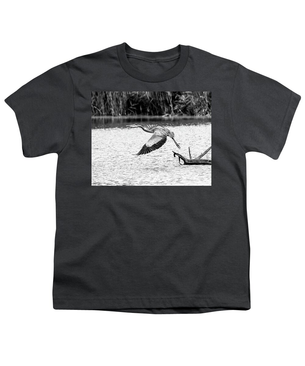 Evergreen Lake Youth T-Shirt featuring the photograph The Takeoff by Ray Silva