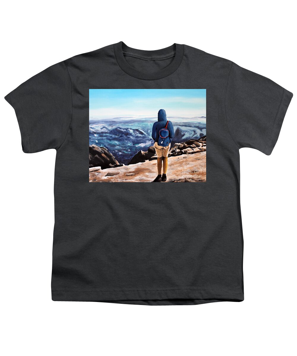 Acrylic Youth T-Shirt featuring the painting The view from here... by James Ackley
