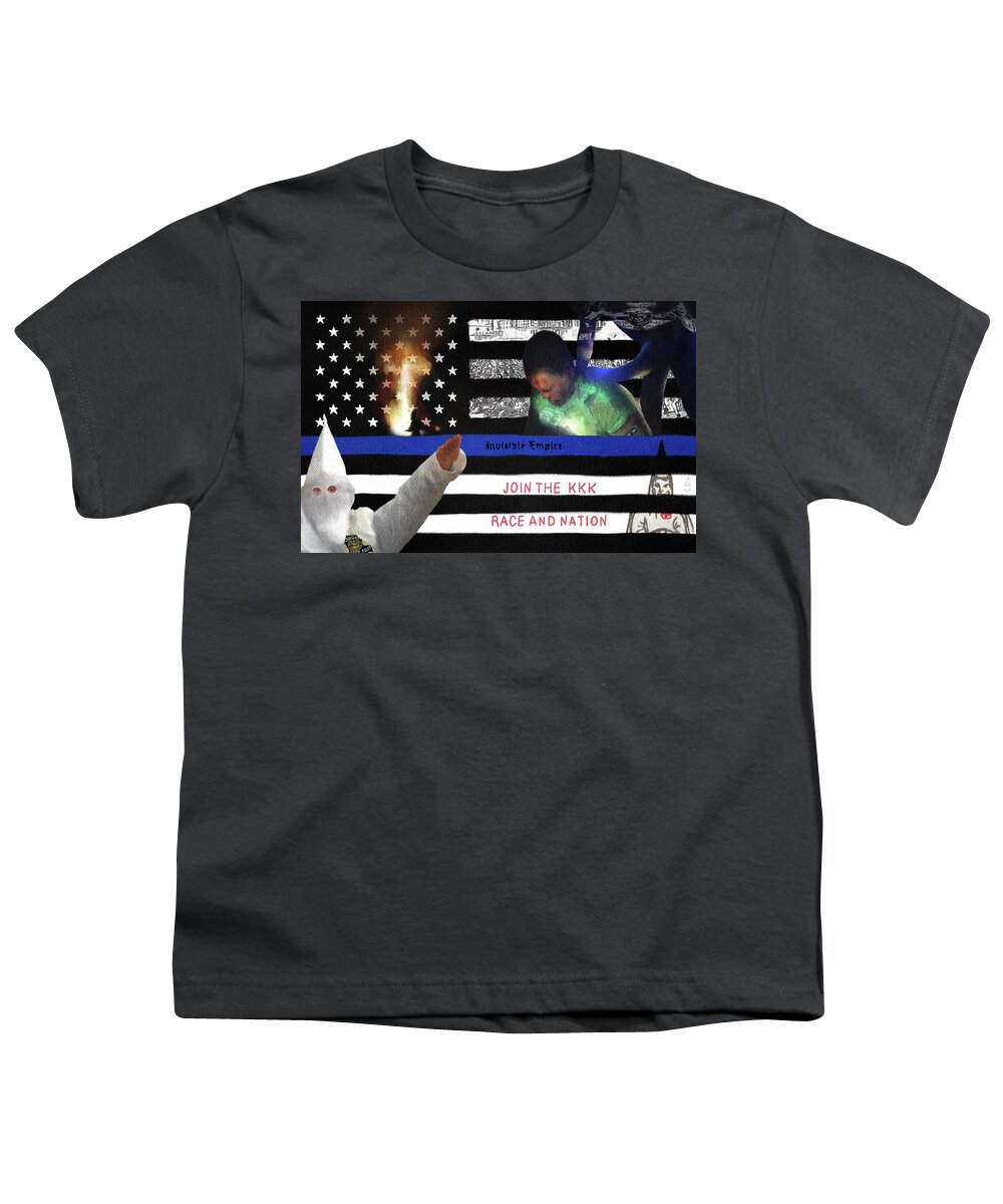  Youth T-Shirt featuring the digital art Thin Blue Line by Jason Cardwell