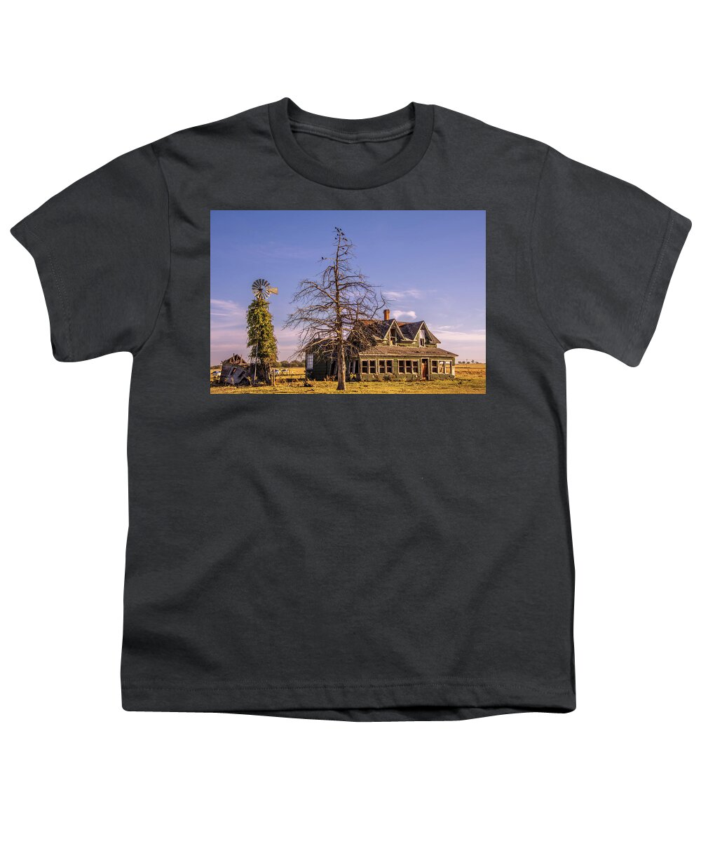 Debra Martz Youth T-Shirt featuring the photograph This Old House in Oklahoma by Debra Martz