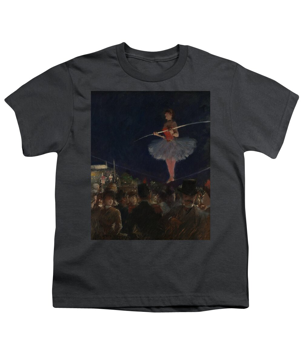 19th Century Artists Youth T-Shirt featuring the painting Tight-Rope Walker by Jean-Louis Forain