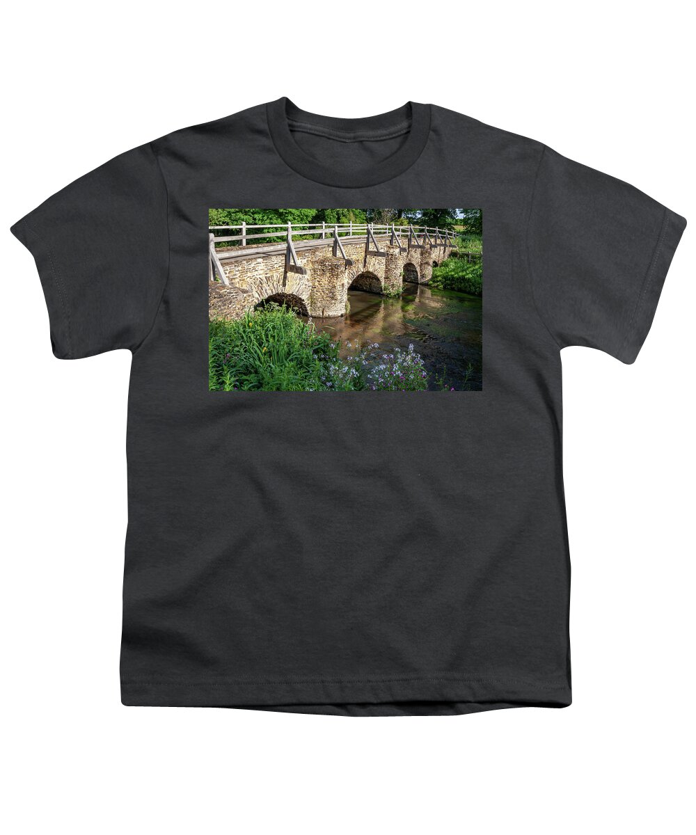 Bridge Youth T-Shirt featuring the photograph Tilford West Bridge by Shirley Mitchell