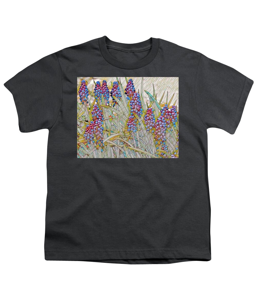 Garden Youth T-Shirt featuring the digital art Tiny flowers Abstract by Dennis Lundell