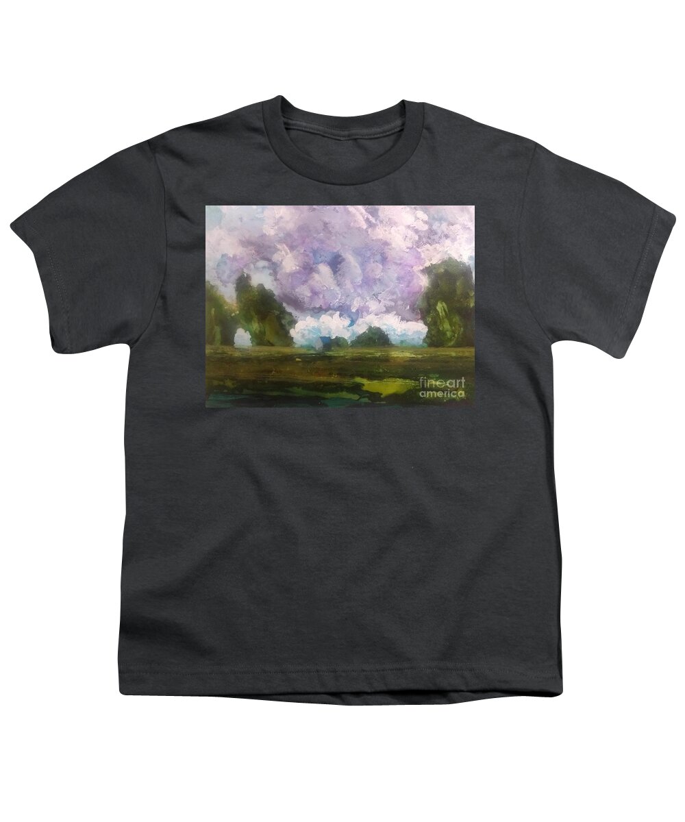 Tornado Youth T-Shirt featuring the painting Tornado Clouds by Constance Gehring