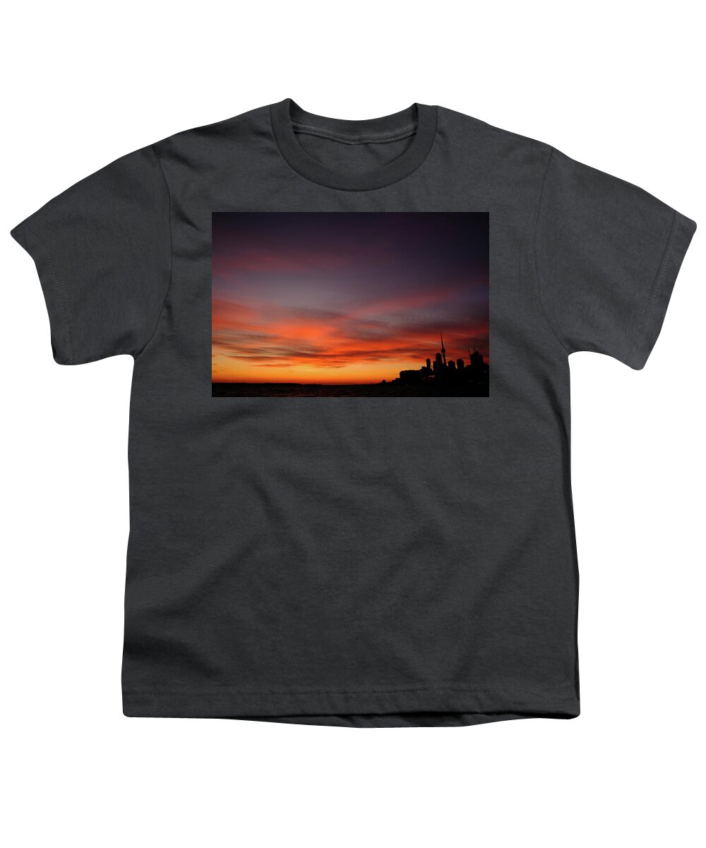 Toronto Youth T-Shirt featuring the photograph Toronto Sunset by Kreddible Trout