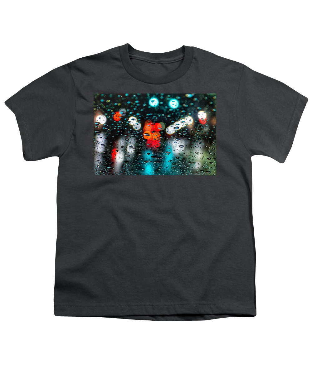 Photo Youth T-Shirt featuring the photograph Traffic through the Rain by Evan Foster