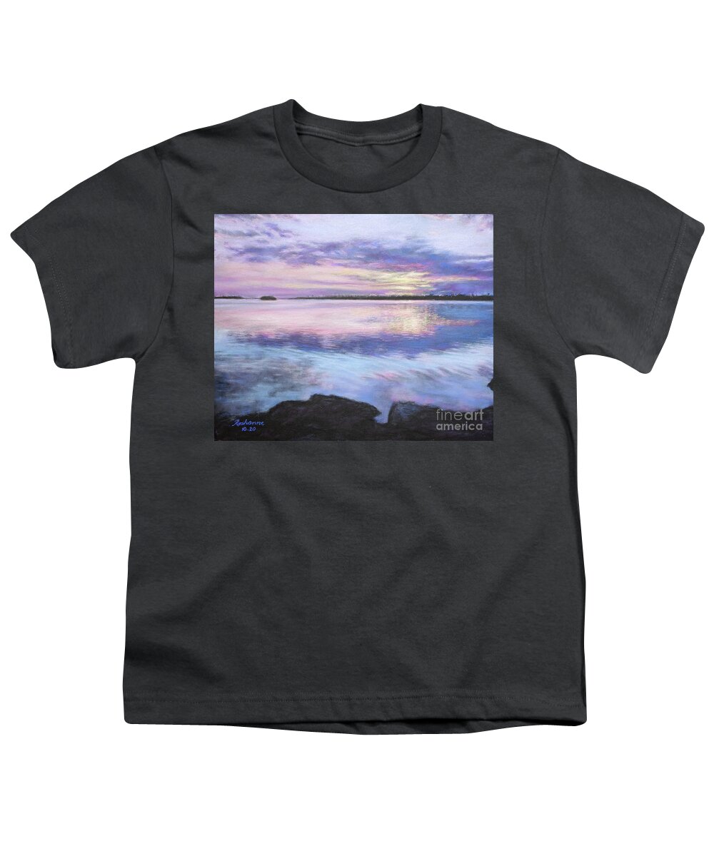 Roshanne Youth T-Shirt featuring the pastel Tranquility by Roshanne Minnis-Eyma