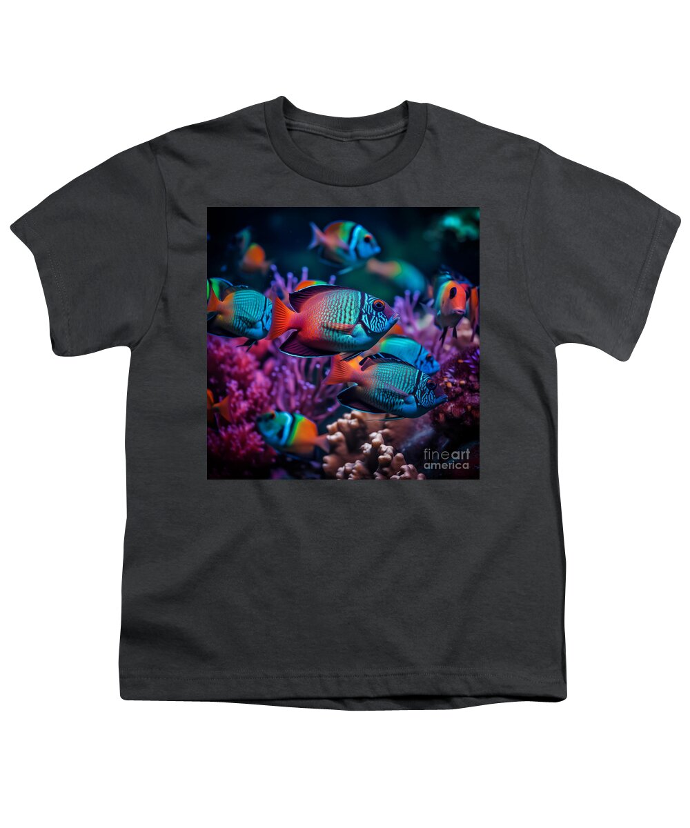 Tropical Youth T-Shirt featuring the digital art Tropical Fish IV by Jay Schankman