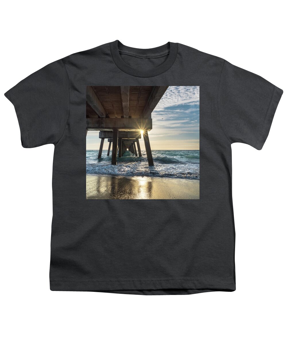 Juno Pier Youth T-Shirt featuring the photograph Under Juno Pier by Laura Fasulo