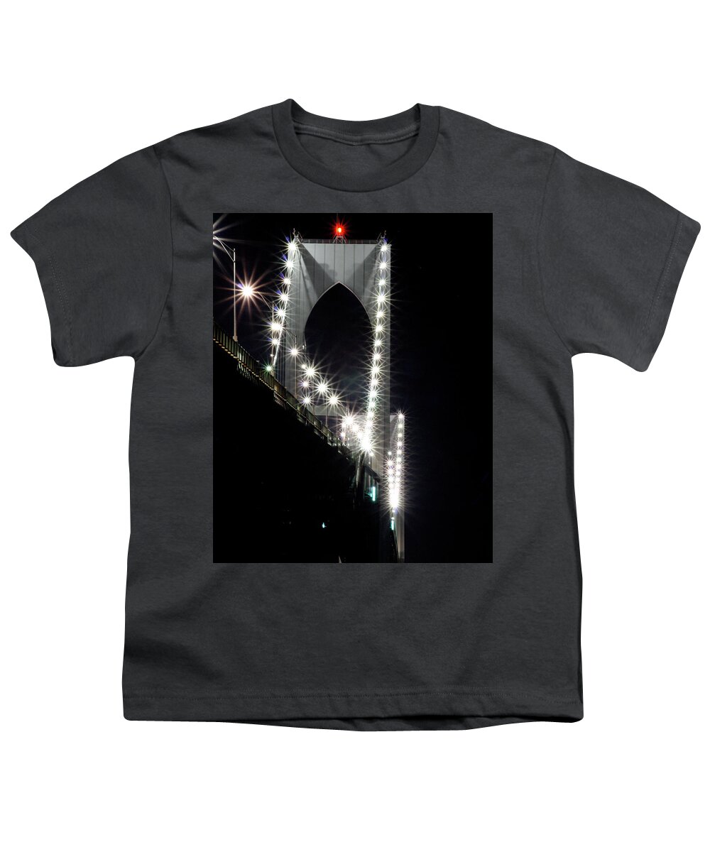 Newport Bridge Youth T-Shirt featuring the photograph Under the Bridge by Jim Feldman