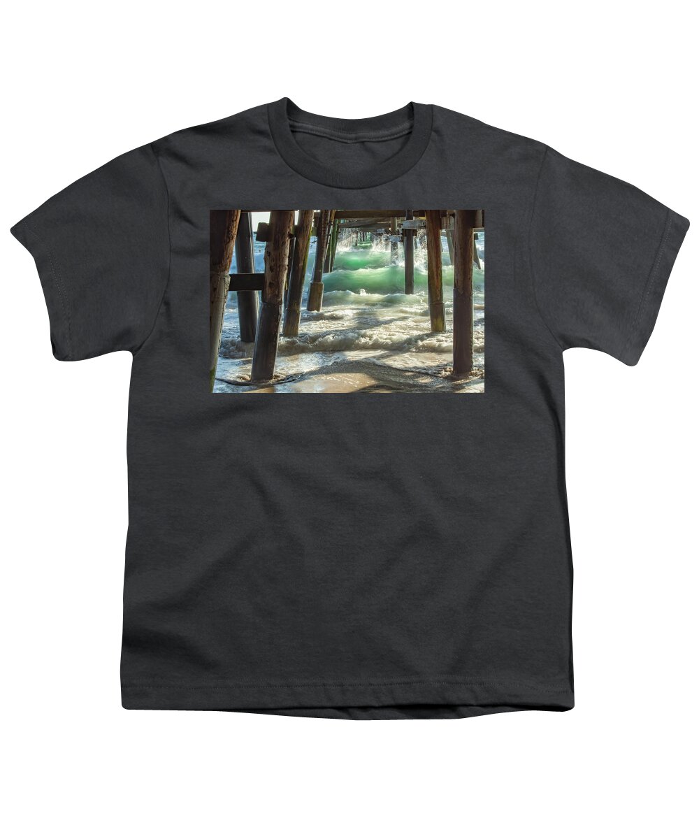 Pier Youth T-Shirt featuring the photograph Under The Pier San Clemente by Rebecca Herranen