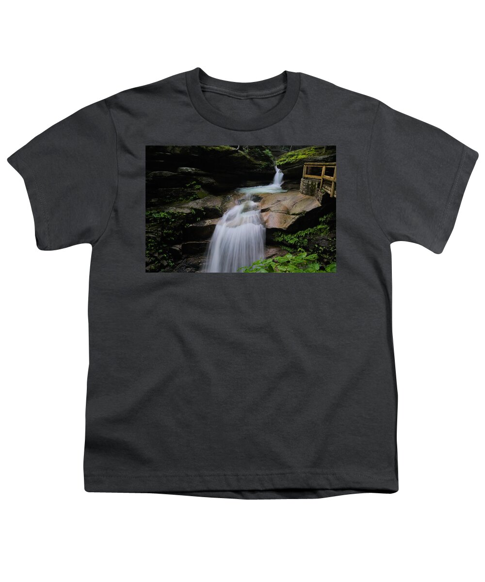 White Mountains Youth T-Shirt featuring the photograph Upper Sabbaday Falls by Patricia Caron