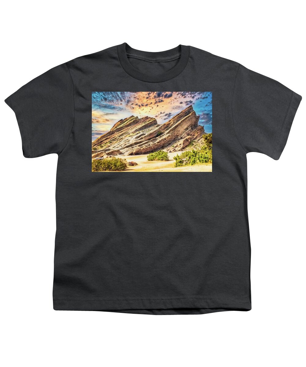  Youth T-Shirt featuring the photograph Vasquez Rocks at Sunset 2 by Dan Carmichael
