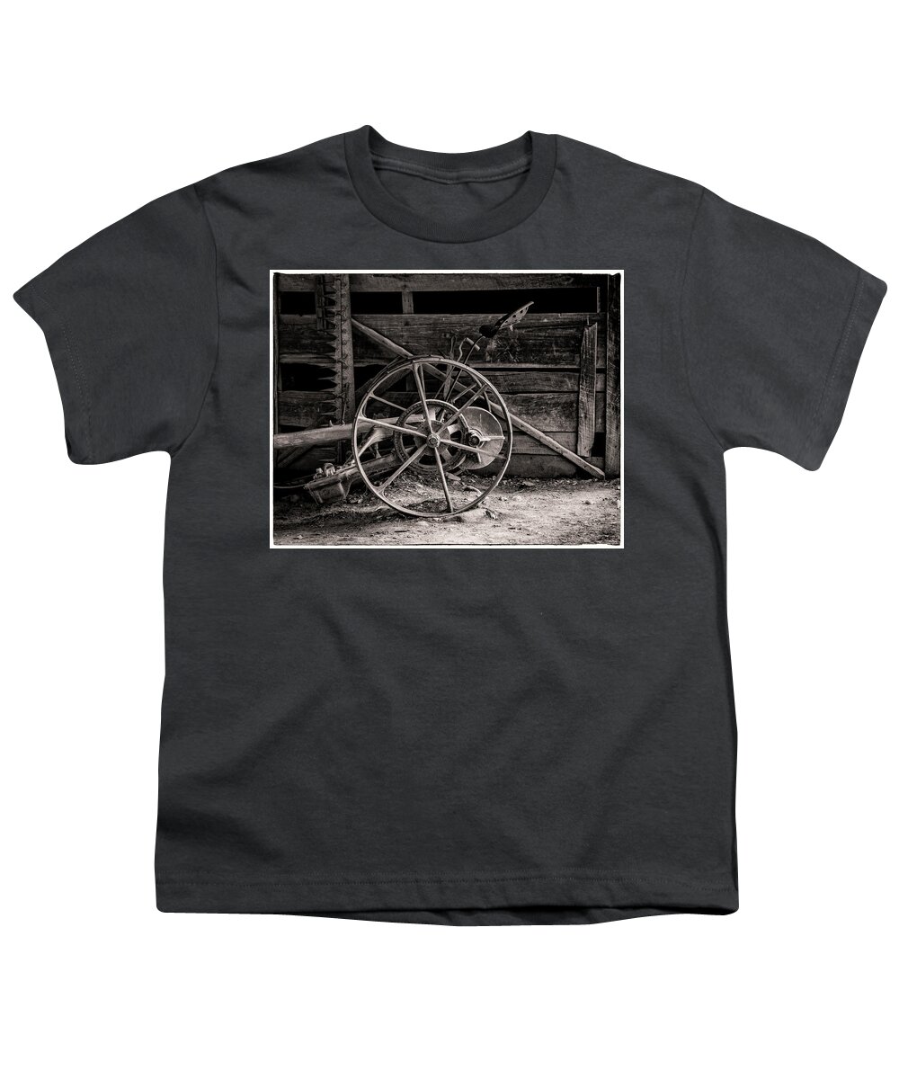 Wheel Youth T-Shirt featuring the photograph Vintage Farm Machine by Ginger Stein
