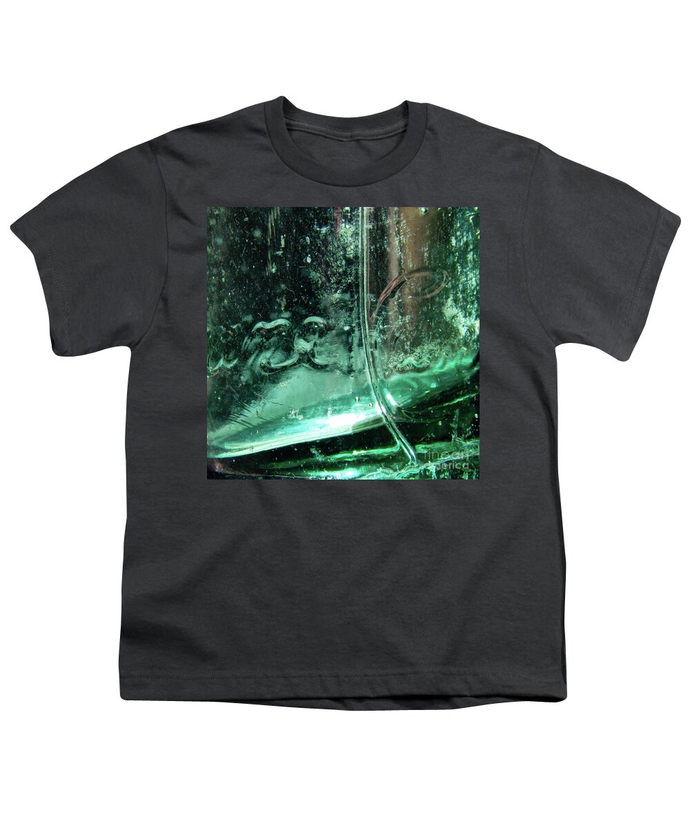 Bottle Youth T-Shirt featuring the photograph Vintage Glass Macro by Phil Perkins