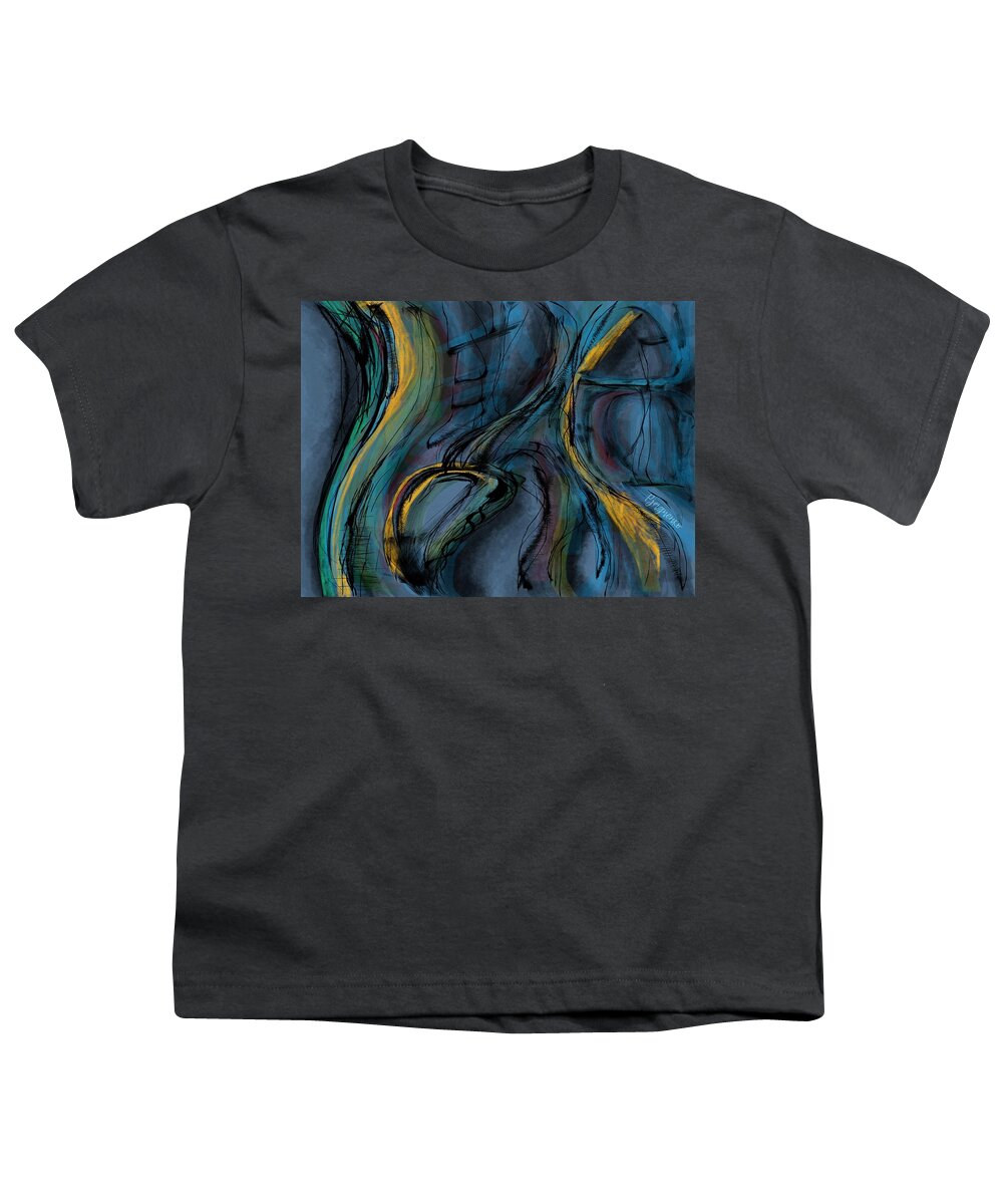 Blue Youth T-Shirt featuring the digital art Voices of nature by Ljev Rjadcenko