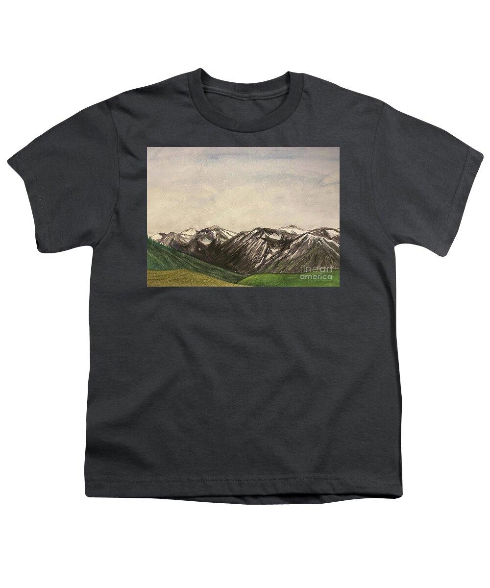 Wallowa Mountains Youth T-Shirt featuring the painting Wallowa Mountains by Lisa Neuman