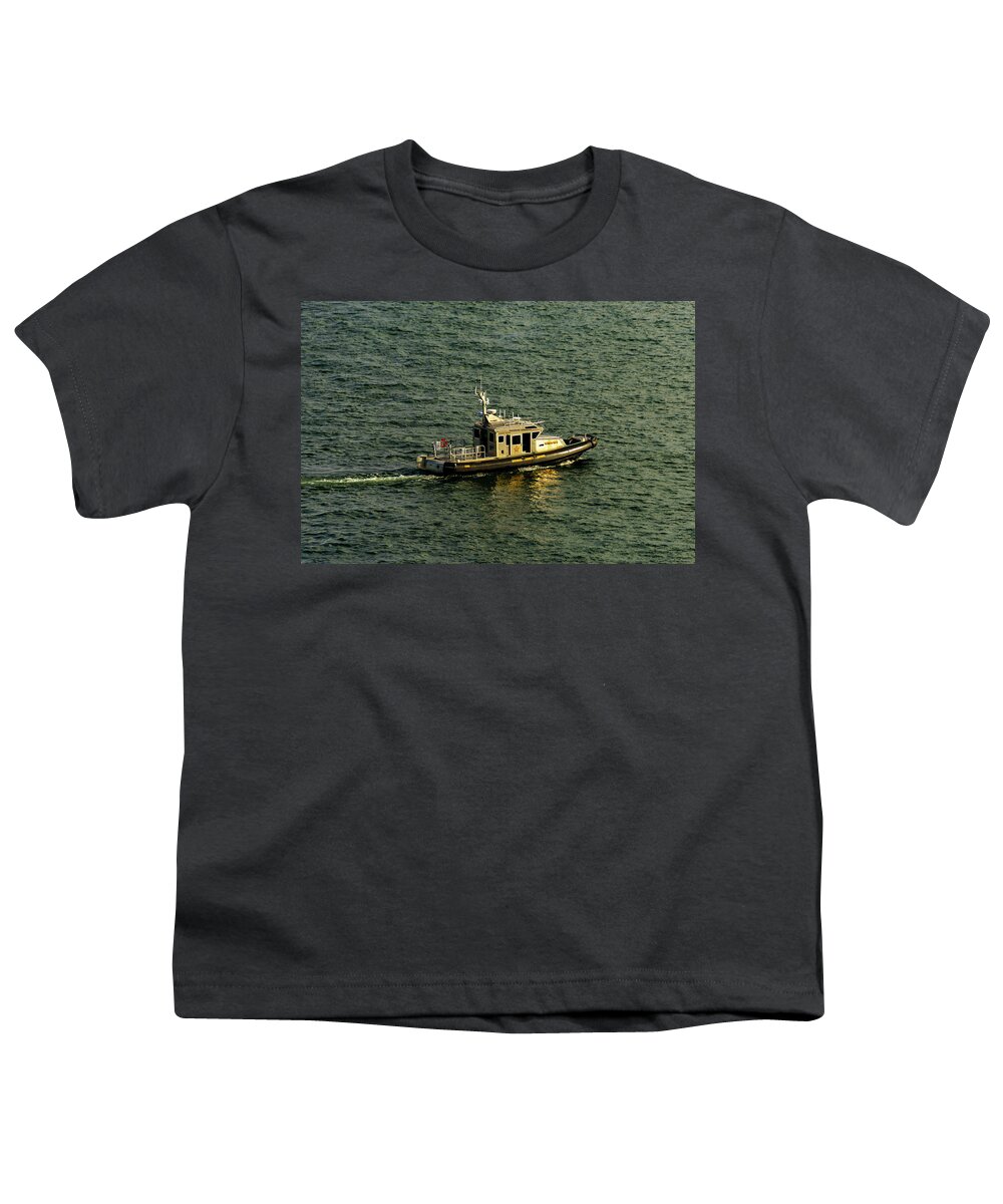 Water; Landscape; Boats; Color Youth T-Shirt featuring the photograph Water Patrol by AE Jones