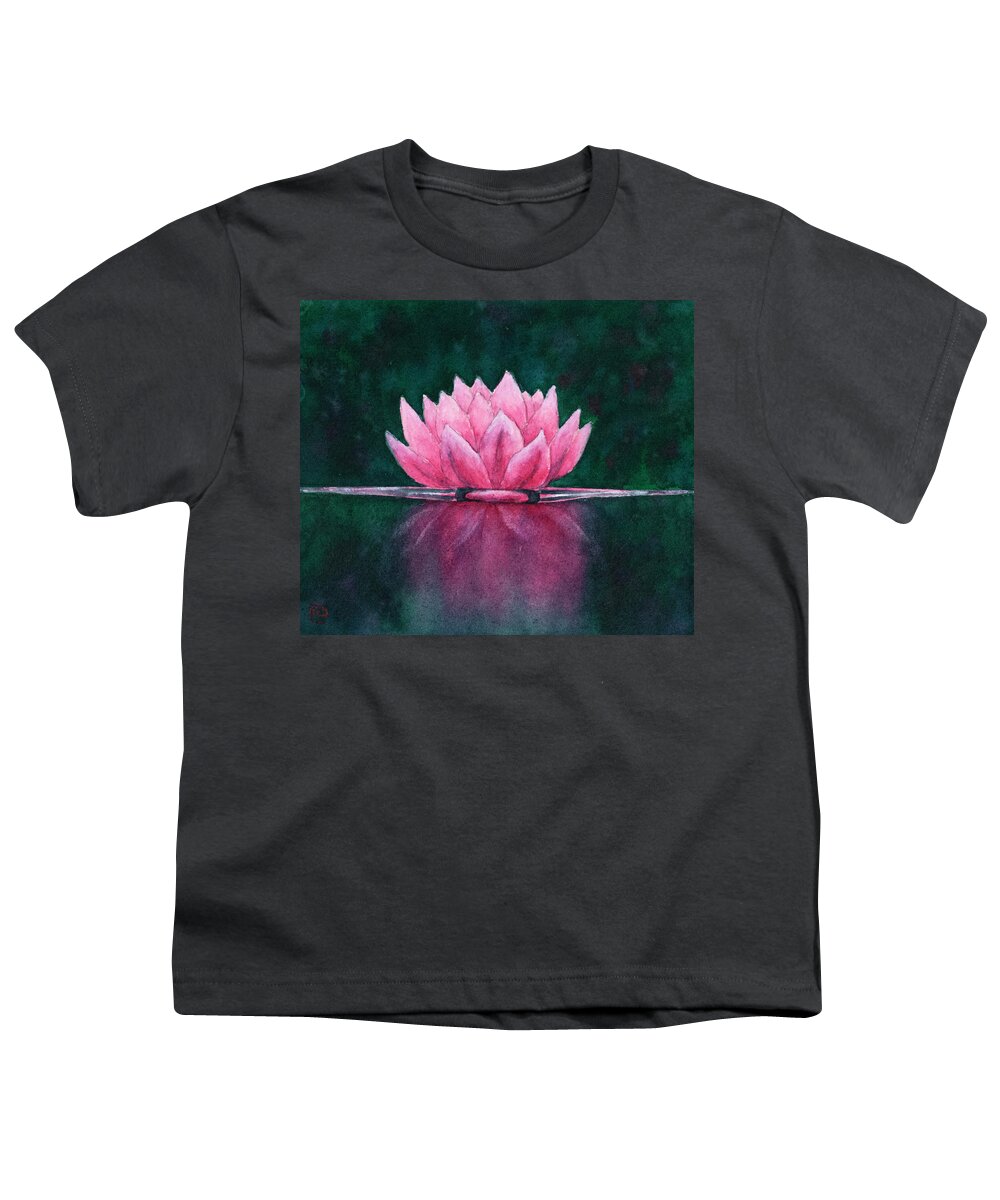 Waterlily Youth T-Shirt featuring the painting Waterlily by Rebecca Davis