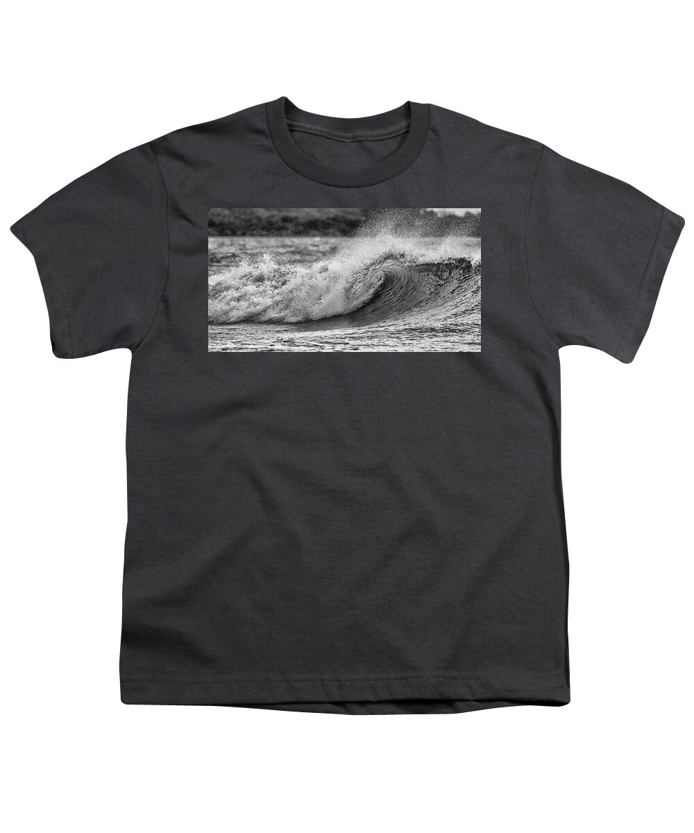 Wave Youth T-Shirt featuring the photograph Wave Breakging in Beaufort Inlet by Bob Decker