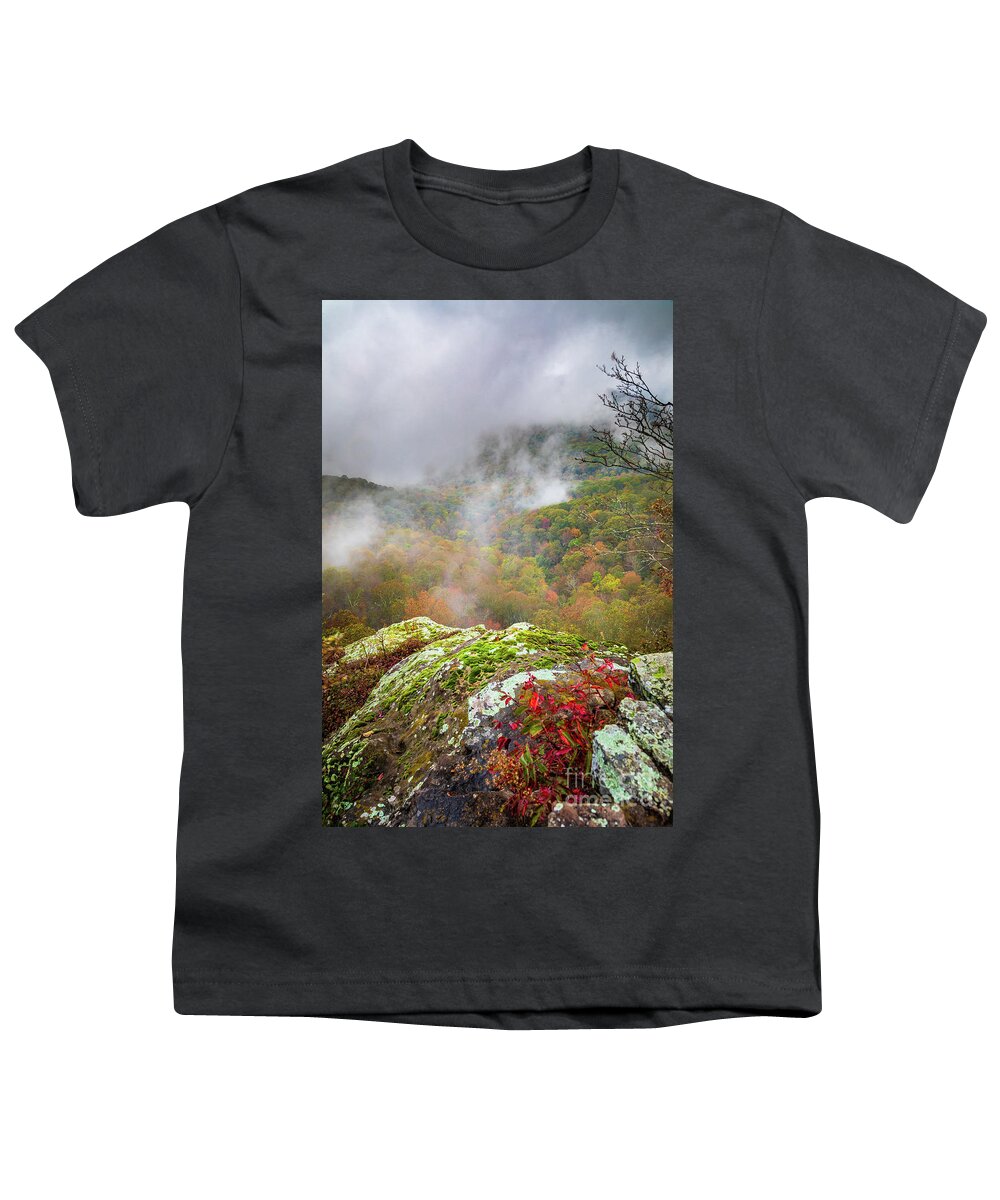 America Youth T-Shirt featuring the photograph White Rock Mountain Mist by Inge Johnsson